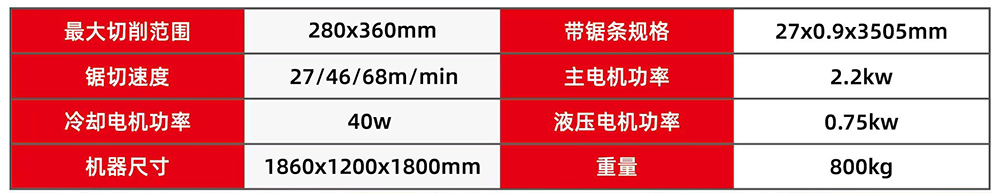 带锯床参数